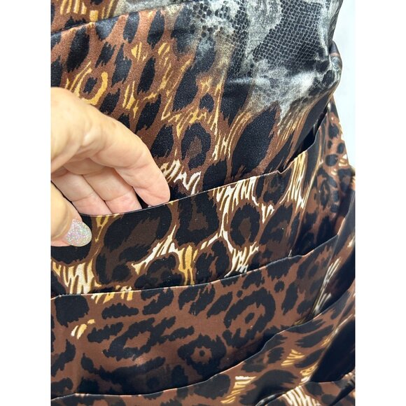 Bisou Bisou Dress 4 Mini Animal Print Brown Grey Sleeveless Party Occasion Gift - Picture 12 of 17